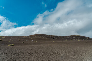 Devastation Trail, cinder cone, Puʻupuaʻi, Hawaii Volcanoes National Park, Kilauea Volcano, The area was blanketed in cinders from the 1,900-foot tall lava fountains during the 1959 eruption 