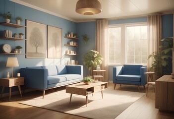 Fototapeta premium Photo modern style conceptual interior room 3d illustration