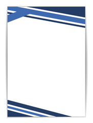 A4 paper mockup design template ideal for invoices. It has a clean layout with blue and white diagonal stripes on the top and bottom edges, providing a professional look