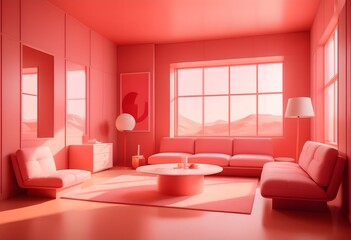 Photo modern style conceptual interior room 3d illustration