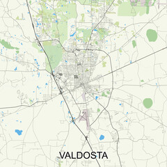 Valdosta, Georgia, United States map poster art