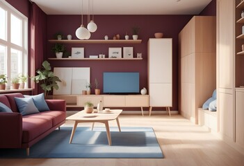 Fototapeta premium Photo modern style conceptual interior room 3d illustration