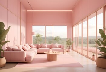 Fototapeta premium Photo modern style conceptual interior room 3d illustration