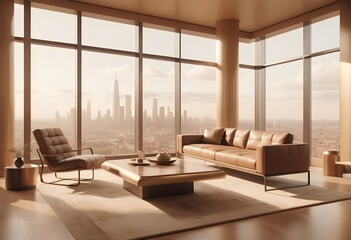 Photo modern style conceptual interior room 3d illustration
