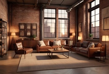 Photo modern style conceptual interior room 3d illustration