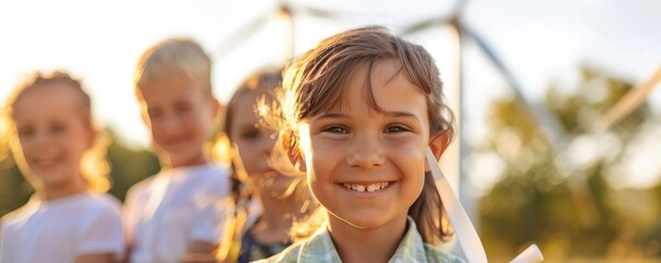 Children learning about renewable energy.