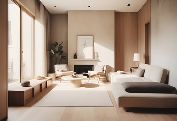 Fototapeta premium Photo modern style conceptual interior room 3d illustration