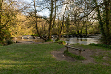 Photo of the clapper bridge at Tarr steps in Exmoor National Park