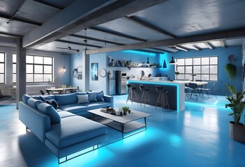 Fototapeta premium Photo modern style conceptual interior room 3d illustration