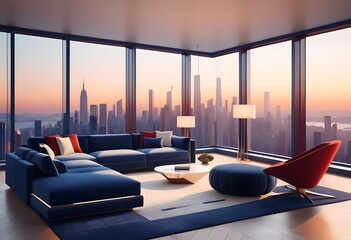 Photo modern style conceptual interior room 3d illustration