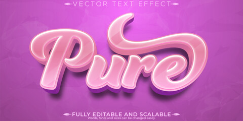 Pinky text effect, editable pink and fuchsia customizable font style