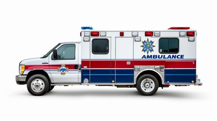 Vector illustration of an ambulance over white background.