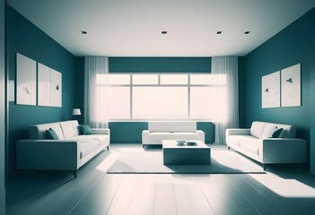 Photo modern style conceptual interior room 3d illustration