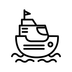 Ship line icon. Toys icon. Kids toys icon isolated on white background. Transparent background, minimalist symbol. Vector images