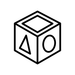 Toy block line icon. Toys icon. Kids toys icon isolated on white background. Transparent background, minimalist symbol. Vector images