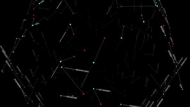 Cuttingedge data network visualization with interconnected nodes in a futuristic setting