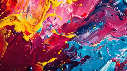 A dynamic abstract background featuring a vibrant paint splash, capturing the lively and chaotic beauty of colors in motion