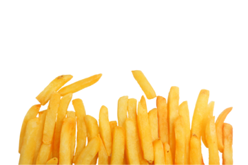 Frame made of tasty french fries on transparent background png
