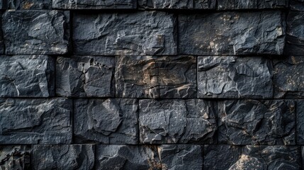 Fototapeta premium contemporary black granite stone wall, background, AI generated image
