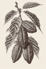 A simple illustration of a cocoa pod