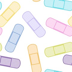 Medicine tape seamless pattern for wrapping paper and fabrics and linens