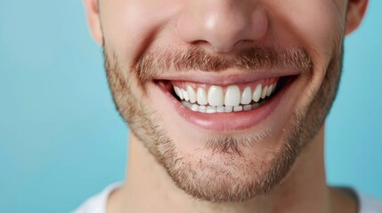 Fototapeta premium Beautiful white teeth and smiling face