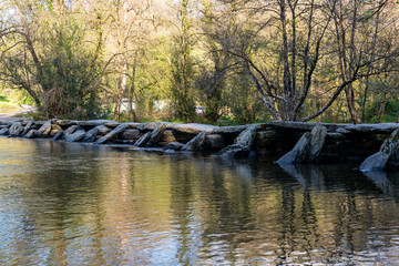 Photo of the clapper bridge at Tarr steps in Exmoor National Park