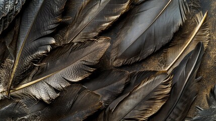 A close-up view of a group of feathers