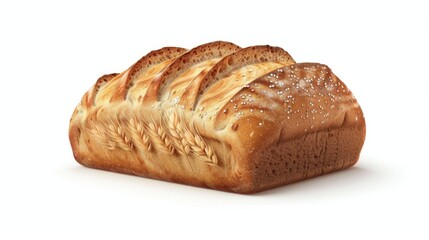 A fresh loaf of bread sitting on a white surface