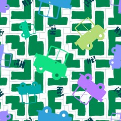 Cartoon toys seamless cars pattern for wrapping paper and fabrics and linens