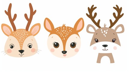 Obraz premium Deer. Flat vector illustration of cute animal. Baby nursery art.