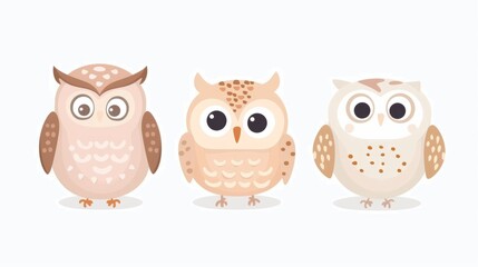 Owl. Flat vector illustration of cute animal. Baby nursery art.