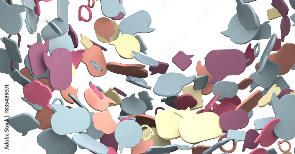 Poster touching 3d rendering flying email icon with his fin