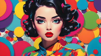 Modern Pop art Beautiful Girl background. Generative AI