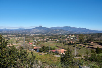 Fototapeta premium Panoramic of the Longos Vales valley, Portuguese parish of the Monção council