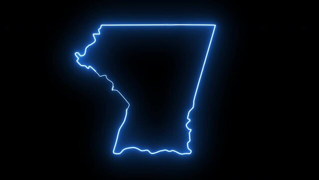 map of Westminster in Maryland with a blue glowing neon effect