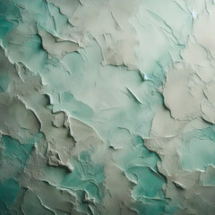 Fototapeta premium Background image of rough finish plaster texture in turquoise color with side lighting 