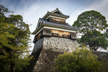 Obraz premium kumamoto castle, newly restored, japanese culture, samurai, kumamoto, japan, asia