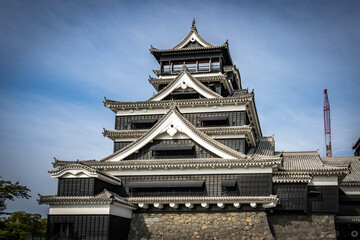 Naklejka premium kumamoto castle, newly restored, japanese culture, samurai, kumamoto, japan, asia