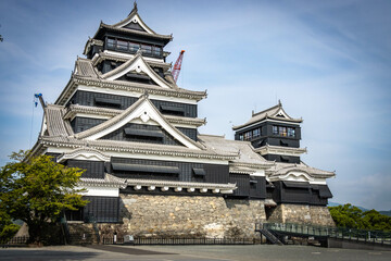 Fototapeta premium kumamoto castle, newly restored, japanese culture, samurai, kumamoto, japan, asia