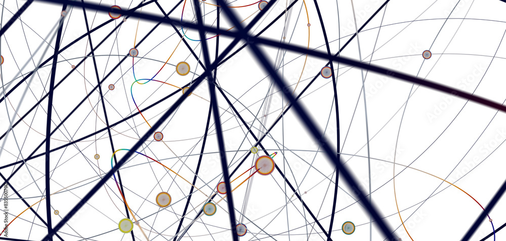 Aufkleber Global network background. Connecting triangles. Globe of the earth. abstract planet in space. 3d rendering