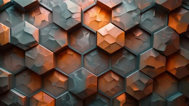 Detailed view of a wall constructed using hexagon-shaped elements, showcasing geometric patterns and precision in construction.