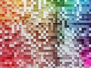 Mosaic square pixels art background colorful, 2d, 3d, 
