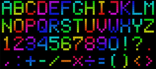 Colorful geometric alphabet. Vector illustration. 