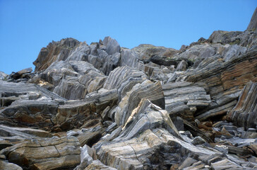 Bizarre Felsformationen in den Zillertaler Alpen in Österreich - Tour 2001