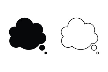 pikirkan ikon gelembung diatur pada latar belakang putih