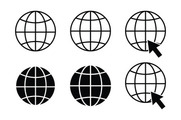 Web icon. Website vector icon. Internet world vector on white background