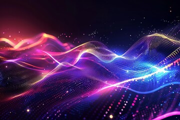 futuristic digital abstract with glowing particles and hitech elements technology background