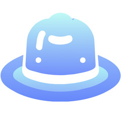  blue bowler hat illustration, perfect for fashion and accessory graphics