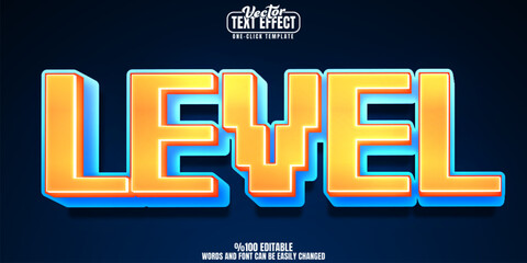 Level editable text effect, customizable arcade and pixel 3D font style